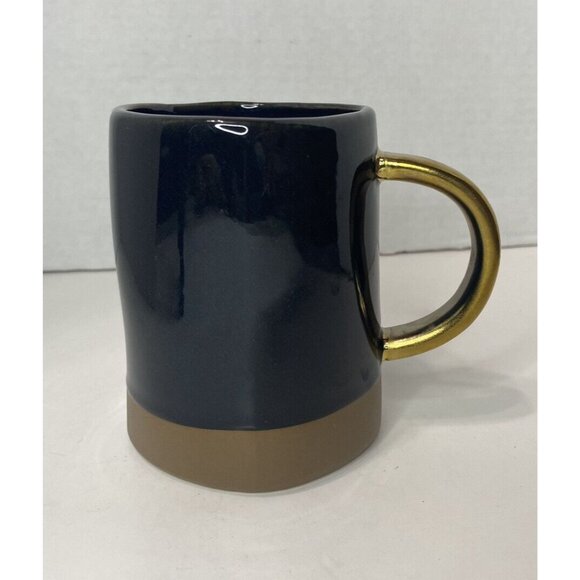 World Market Other - World Market Gold-Handled Black Ceramic Mug With Matte Brown Base
